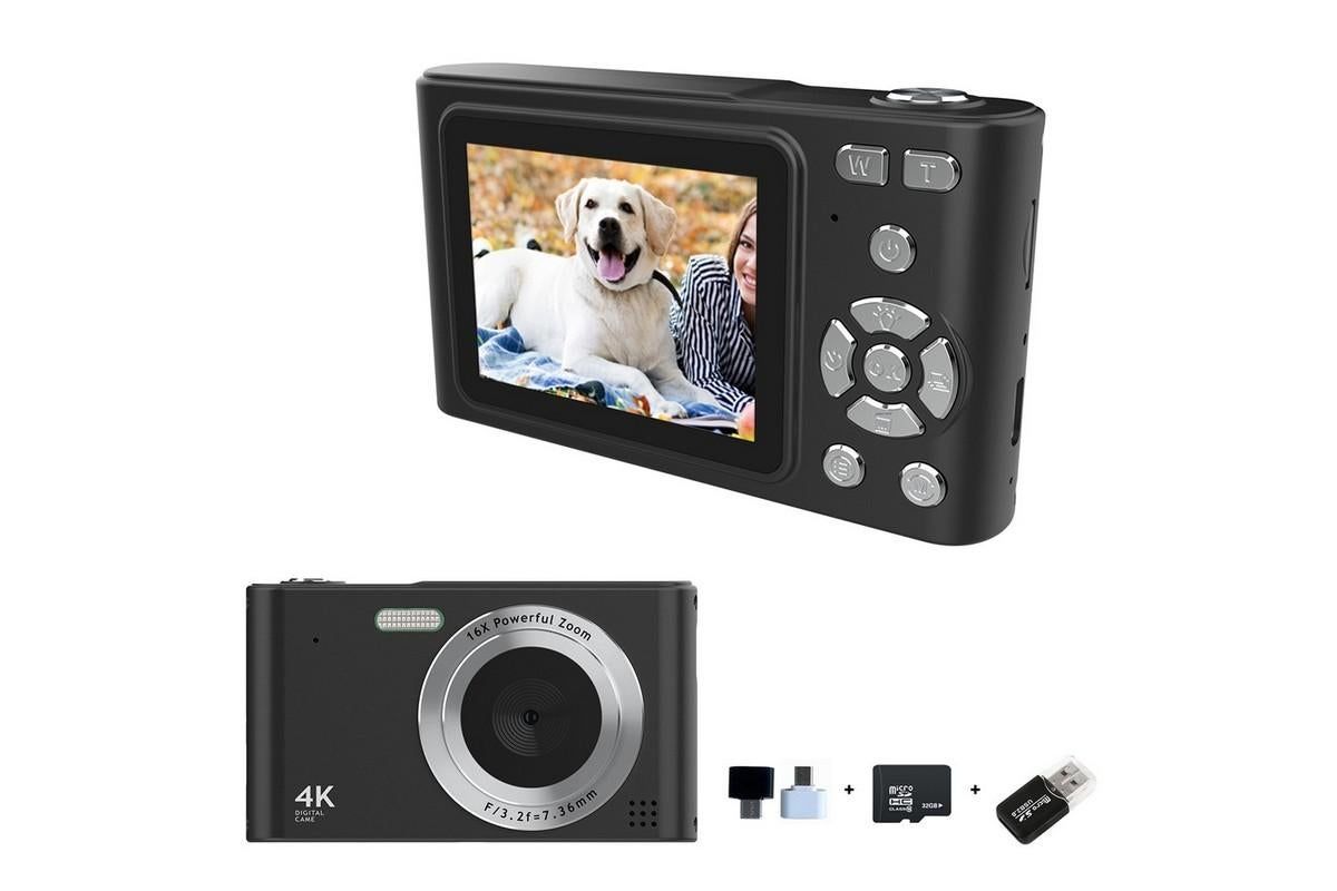 4K Digital Camera for Photography Vlogging Camera for YouTube Video 16X Digital Zoom with 32G Memory Card - Green