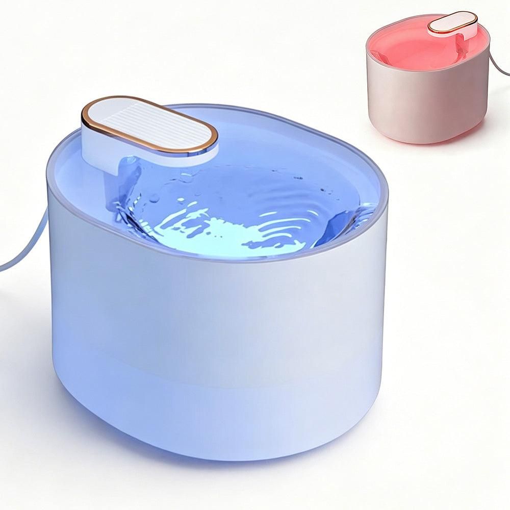 Pet Water Fountain Cat Dog Automatic Electric Drinking Dispenser with Red Light Indicator Black