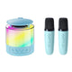 Bluetooth Karaoke Machine with 2 Wireless Microphones Mini Singing Speaker with Colorful Light Blue