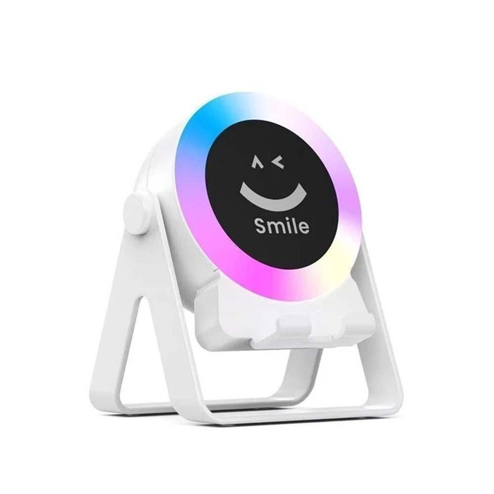 4 in 1 Wireless Induction Speaker Bluetooth Speaker with 360 Adjustable Phone Holder - White
