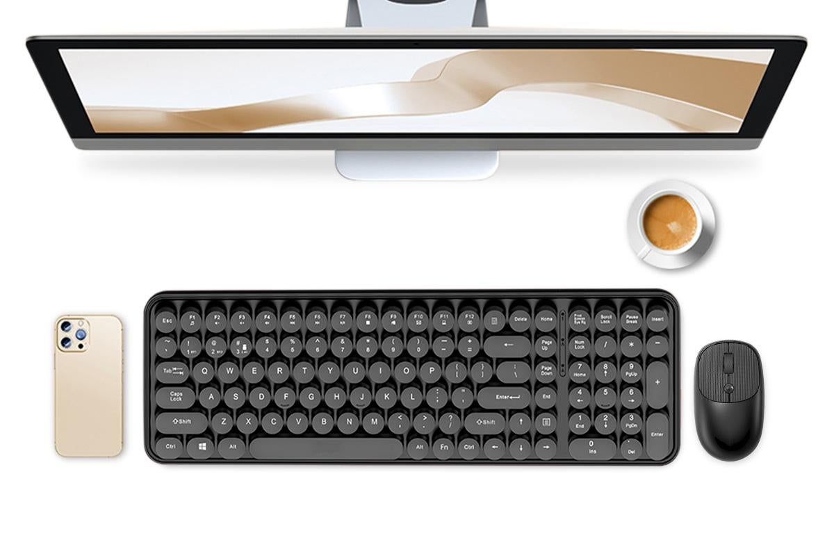 2.4GHz Wireless Keyboard and Mouse Combo Cute Black