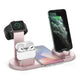 Wireless Charger Dock 3 in 1 Charging Station Wireless Charger Stand for Apple iPhone Watch -Rose gold