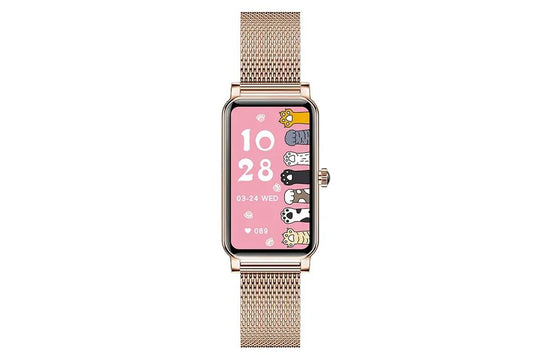 Smart Watch Women Fitness Tracker Sport Bracelet for Android iOS Phones-Gold