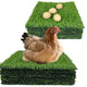 Chicken Nesting Pads 12 Pack Washable Artificial Grass Egg Mats 12x12 Inch Green