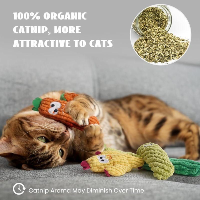 5 Pack Catnip Toys, Pure Organic Catnip Stuffed, Chew Plush for Indoor Cats