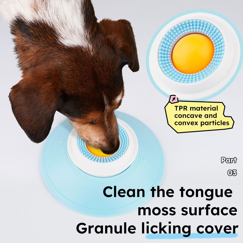 Pet Slow Feeder Bowl with Food Dispenser, Non-Slip, Universal Puzzle Feeder for Cats and Dogs - Yellow