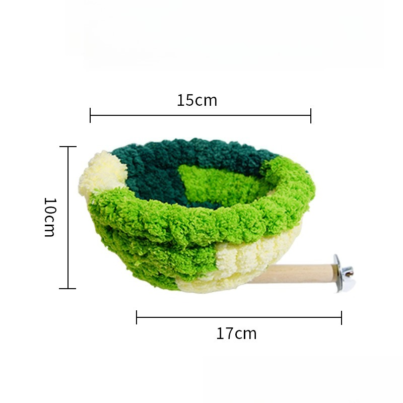 2-in-1 Parrot Perch Warm Bed Nest, Coral Fleece Hanging Bird Cage Sleeping Hut for Budgies, Cockatiels, Lovebirds, and Small Parrots – Winter Warm House - Blue