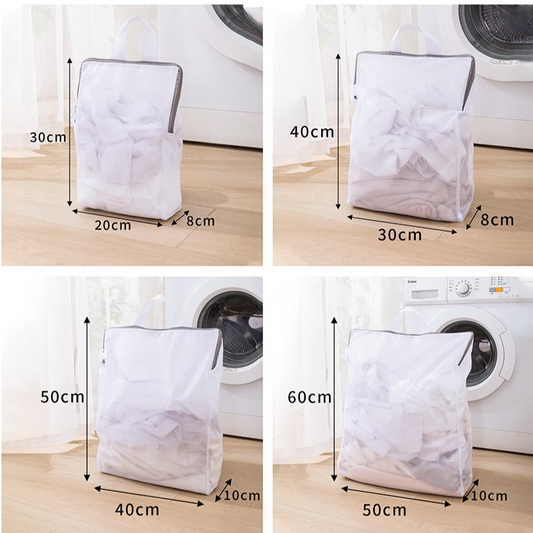 Fine Mesh Laundry Bag Set, 4 Pieces Anti-Snag Washing Bags with Zipper and Handle, for Delicate Clothes, Bras, Household Laundry