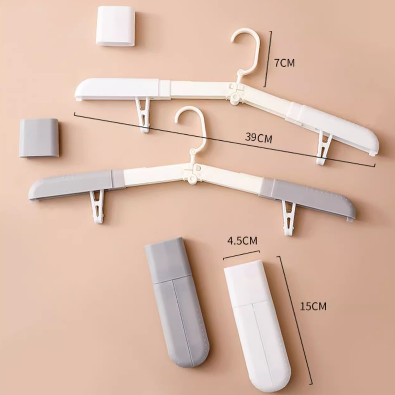 4-Pack Portable Foldable Travel Clothes Hangers, Extendable Anti-Slip Clips, Multifunctional Laundry Hangers for Trips and HotelsâWhite