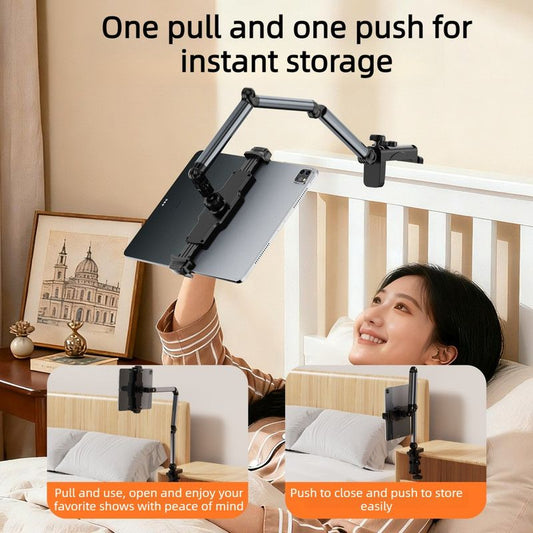 Aluminum Alloy Cantilever Tablet Stand, Clamp Lazy Holder For Bed & Desk, Foldable Support