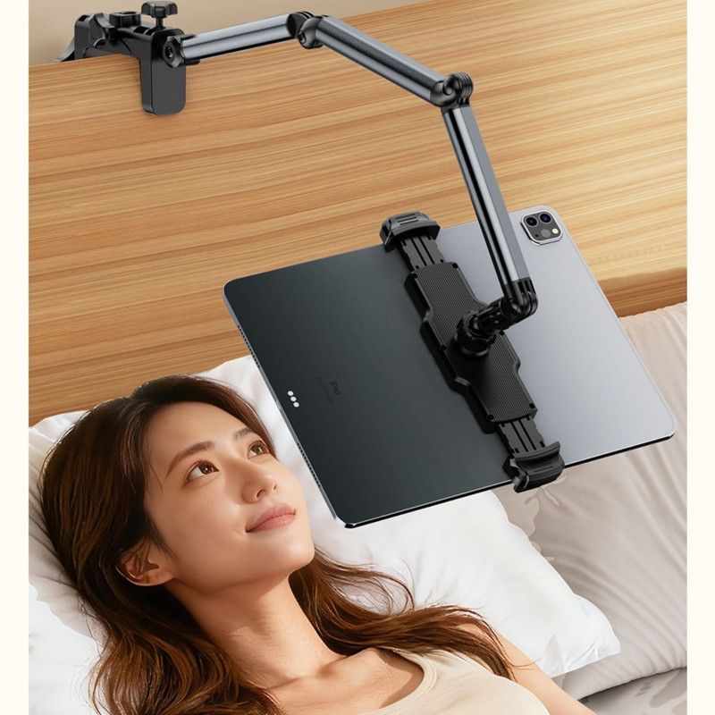 Aluminum Alloy Cantilever Tablet Stand, Clamp Lazy Holder For Bed & Desk, Foldable Support