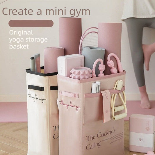 Yoga Mat Storage Basket ā Fitness Equipment & Sports Gear Organizer ā Cream Yellow
