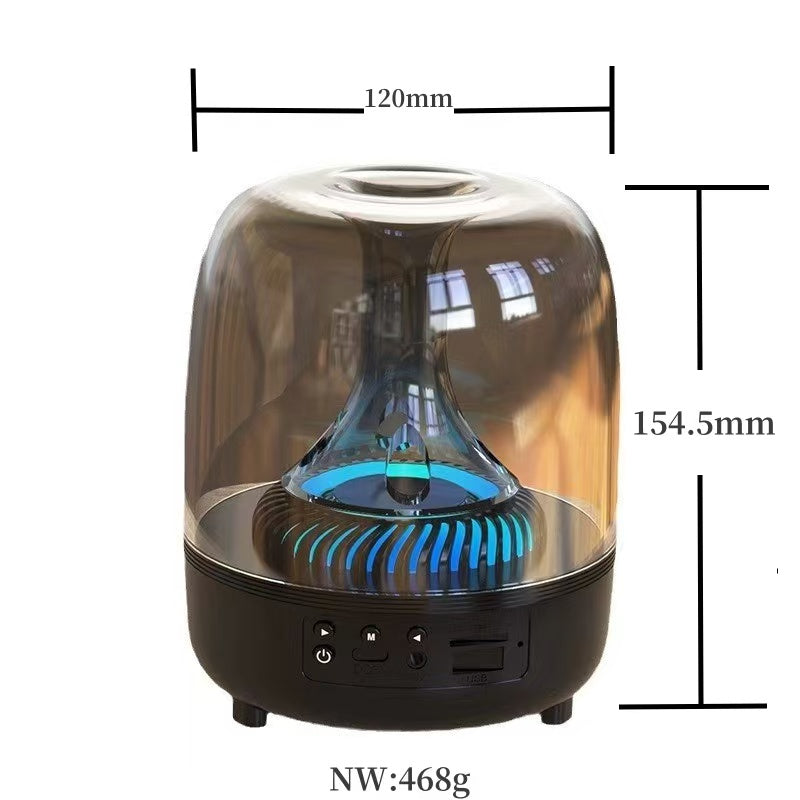 Portable Wireless Speaker with 12D Surround Bass, RGB Water Ripple Ambient Light, wireless 5.3, Hands-Free Calling, Wireless Speaker for Home, Outdoor, Party, Compatible with iPhone, Android, Laptop,Blue