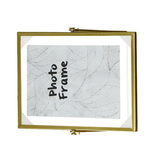 Photo Frame Nordic Style Geometric Metal Wrapping Edges Iron Art Desk Picture Frame for Living Room Office Study 4 Inch