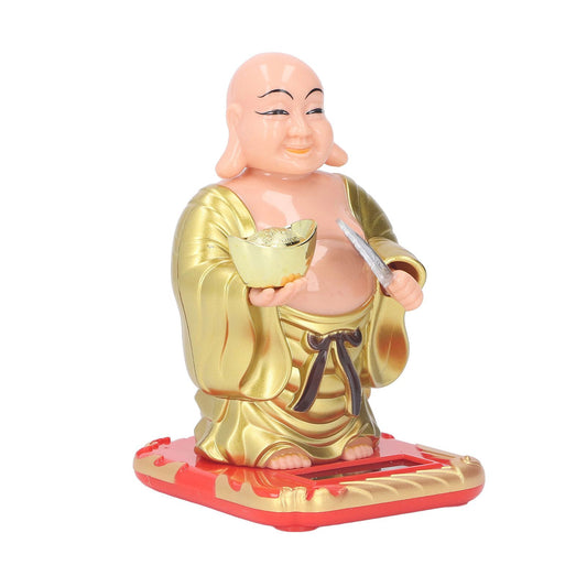 Standing Maitreya Buddha Solar Ornaments Light Energy Sensing Buddha Statue Decoration for Office Home Car Gift Small