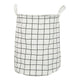 Foldable Dirty Clothes Basket Household Cotton Linen Dirty Laundry Basket Storage Basket Laundry Organizer White Squares