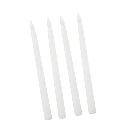 4 Pcs LED Candles Smoke Free Flameless Safe Environmentally Friendly Warm Light Electric LED Taper Candle White