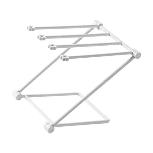 Countertop Dishcloth Drying Rack 4 Arms Folding Vertical Hand Towel Stand Dish Rag Storage Holder for Kitchen Light Gray