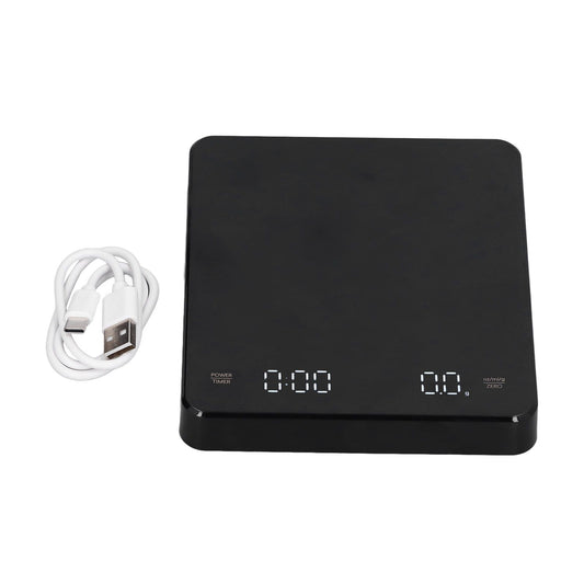Electronic Coffee Scale LCD Display Switchable G OZ Ml 3kg USB Charging Multifunction High Accuracy Electronic Scale