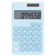 Calculators 8 Digit Solar Battery Dual Power Handheld Pocket Calculator with Large LCD Display Big Sensitive ButtonRefreshing Blue