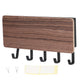 Wall Mounted Key Holder Bamboo Modern Anti Slip Key Hanger for Home Office Living RoomBrown