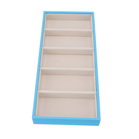5 Grid Glasses Case Multifunction Space Saving 5 Slot Sunglasses Holder Storage Box Light Blue