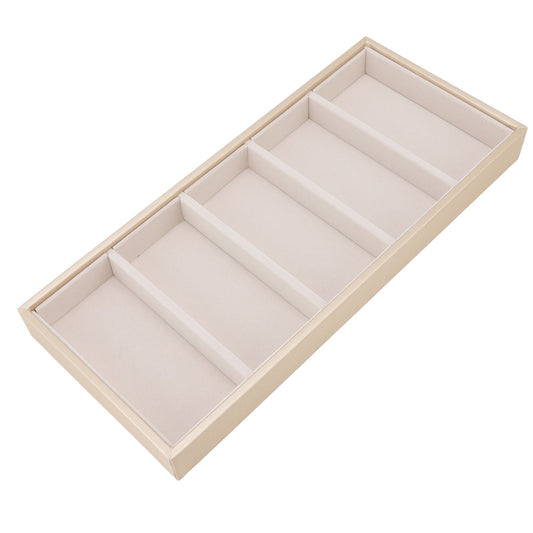 5 Grid Glasses Case Multifunction Space Saving 5 Slot Sunglasses Holder Storage Box Beige