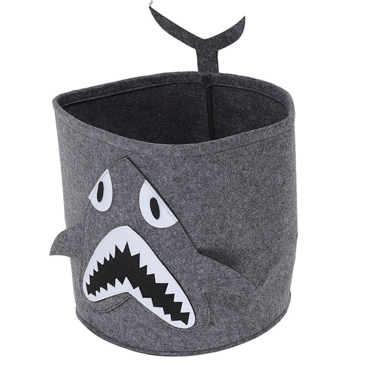 Cotton Laundry Hamper Thickened Cartoon Animal Children's Toys Household Debris Dirty Clothes Storage Bucket 30x27cm Shark
