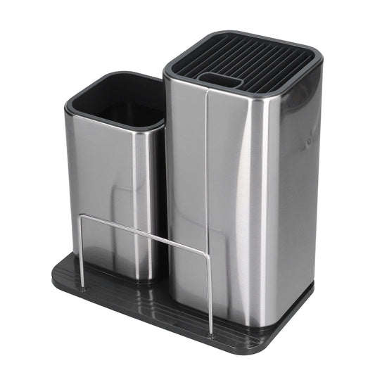 2 in 1 Knife Holder with Cutting Board Organizer Stainless Steel Kitchen Storage Accessory