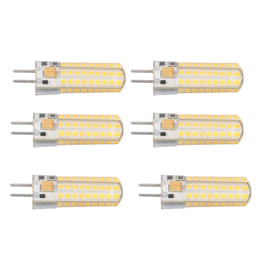 6Pcs GY6.35 LED Bulb 7W AC DC12V 700lm 72 LEDs 360 Degree LED Corn Light Bulb for Pendant Lamps Ceiling Lamps Warm Light(2700K-3000K)