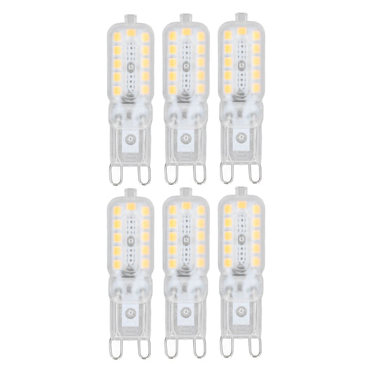 6pcs G9 LED Bulb 5W Transparent Cover 22LED Dimmable G9 Light Bulb for Ceiling Light Wall Light Table Light Natural White 220-240V