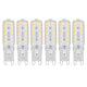 6pcs G9 LED Bulbs 7W Dimmable 360° Illumination Replacement Light Bulb for Wall Desk Cabinet Lamp Warm White 110-140V