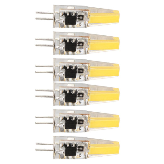 6 Pcs 6W 500LM G4 Bulb LED COB Silica Gel Energy Saving Lamp Bulb for Ceiling Lamp Wall Lamp Table Lamp 220V Warm White