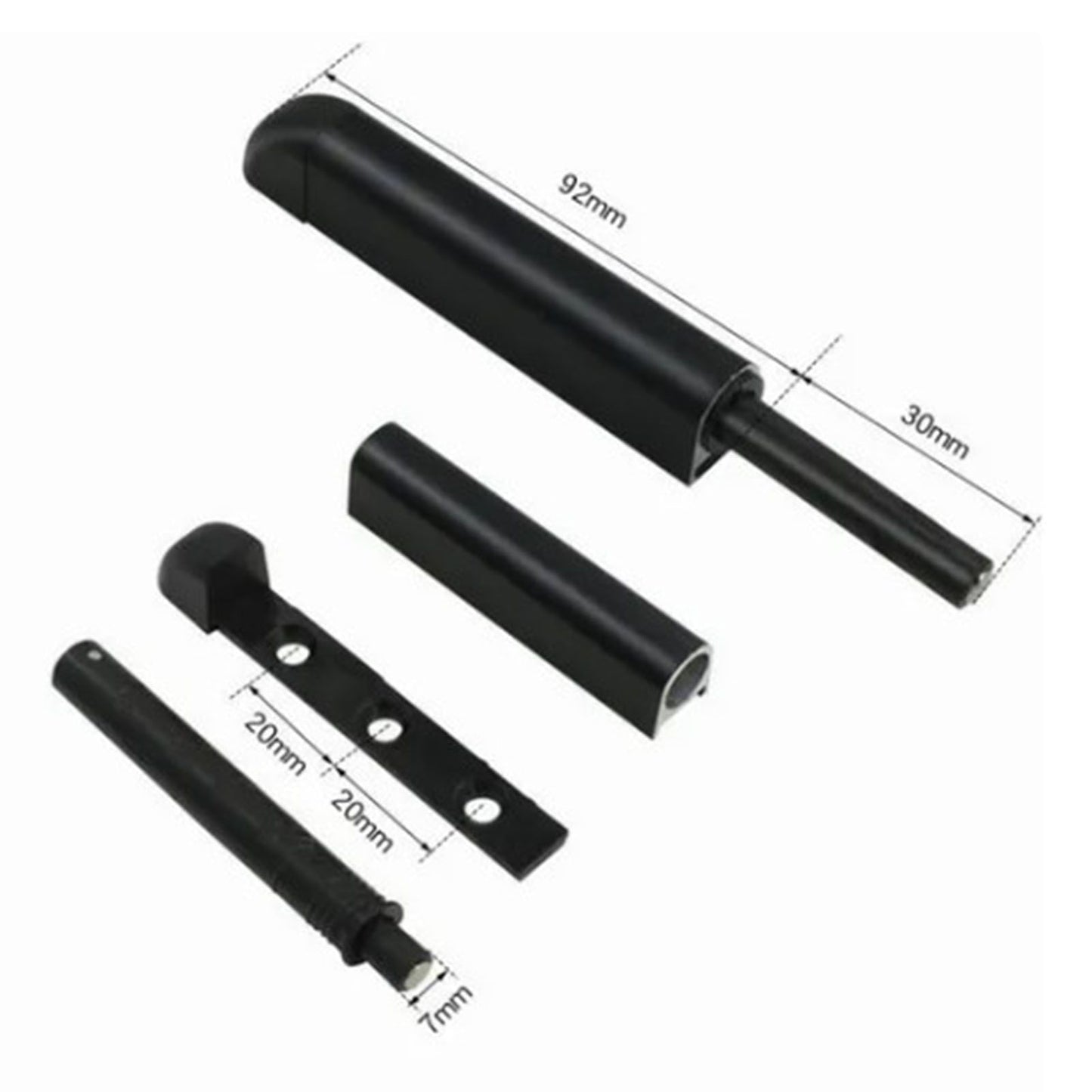 10 Pcs Cabinet Door Rebounder Handleless Black Aluminum Alloy Rebounding Magnetic Latch