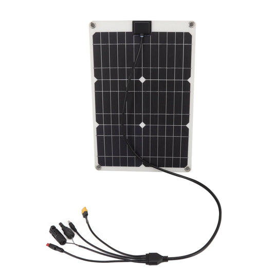 Solar Battery Panel 50W 4 Connectors Monocrystalline Silicon High Efficiency Portable Solar Charger Panel 18V Output