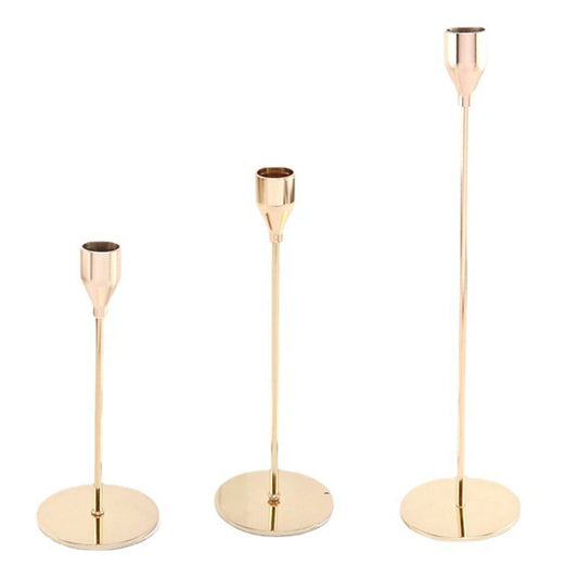 Candle Holders Set of 3 for Taper Candles Decorative Candlestick Metal Stand for Wedding Dinning Party