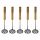 5pcs Potato Masher Portable Stainless Steel Wooden Handle Manual Spud Smasher Kitchen Tool
