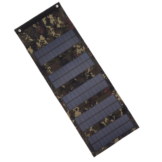 50W Portable Solar Panel Bag Monocrystalline Silicon 5 Folding Solar Panel Case for Outdoor Emergency Camouflage