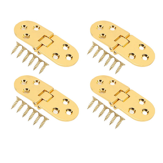 4 Sets 180 Degree Flap Hinge 0.09in Thickness Metal Folding Flip Top Hinge for Folding Table Sewing Machine Bright Gold
