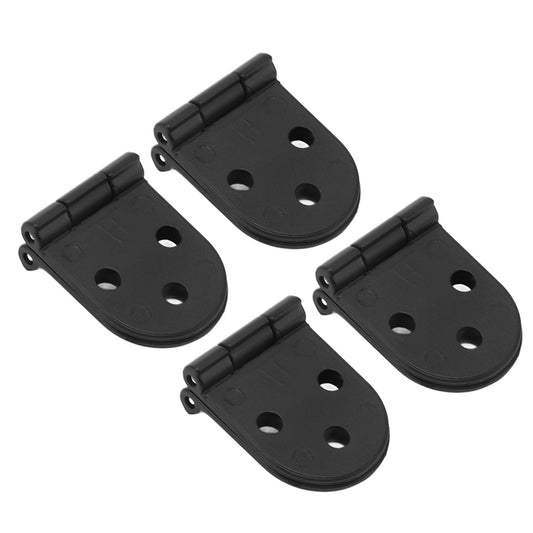 4 Set Round Edge Hinge 180 Degree Painted Black Zinc Alloy Cabinet Hardware for Door with Screw