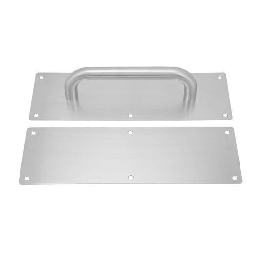Pull Push Door Plate Handle with Screws 304 Stainless Steel White Oval Handle for Offices Hotels Restaurants