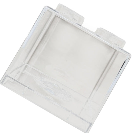 Clear Money Saving Bank Building Block Design Rectangular Transparent Coin Saving Box for Kids Boys Girls White 8.9x8.9x9.2cm / 3.5x3.5x3.6in