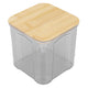 Airtight Food Storage Container Clear Food Storage Jar with Bamboo Lid for Noodles Flour Cereal Rice Tea Coffee Beans 900ml 10.7x11cm / 4.2x4.3in