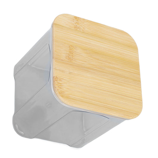 Airtight Food Storage Container Clear Food Storage Jar with Bamboo Lid for Noodles Flour Cereal Rice Tea Coffee Beans 900ml 10.7x11cm / 4.2x4.3in