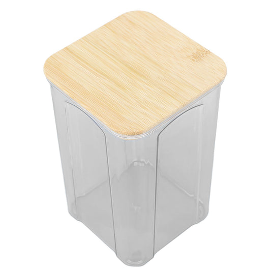 Airtight Food Storage Container Clear Food Storage Jar with Bamboo Lid for Noodles Flour Cereal Rice Tea Coffee Beans 1400ml 10.7x17cm / 4.2x6.7in