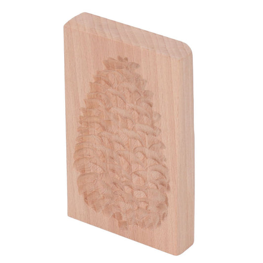 Wooden Cookie Mould Beechwood Reusable Washable Biscuit Press Stamp Mold for Kitchen Baking Pine Cone