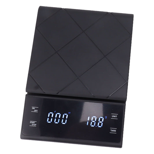 3kg 0.1g Coffee Scale Waterproof Touch Type Food Digital Scale with Timer for Kitchen Coffee Shop Bakery Black