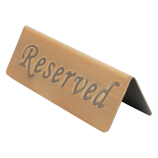 Reservation Sign Antique Bronze Stainless Steel English Reserved Seat Sign Notice Board