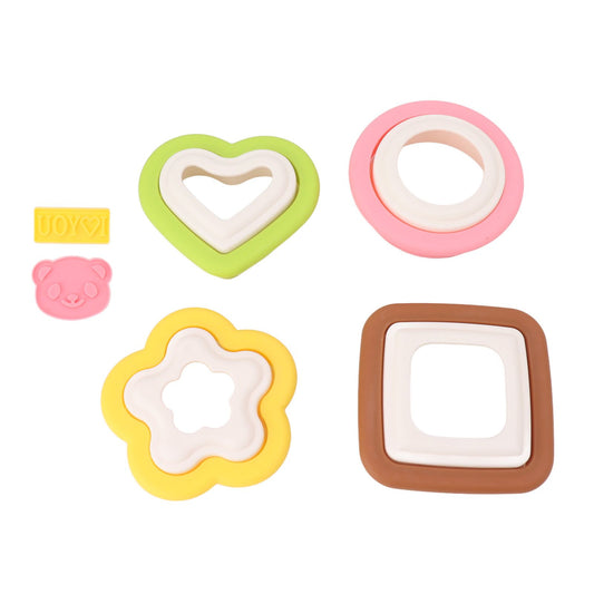 10Pcs Sandwich Cutter Mold Set Detachable Flower Heart Round Shape Baking Toast Biscuits Mould for Kitchen