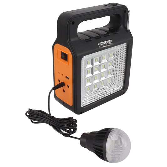 Solar Power Bank 6000mAh Bright Headlight Panel Light 3 Bulbs Portable Handle Solar Generator for Camping Travel
